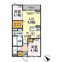 セレスティア白鳥 2LDKの間取図画像