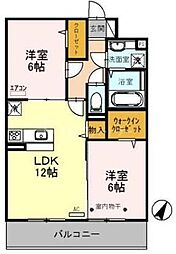 つくばエクスプレス 八潮駅 徒歩16分の賃貸アパート 1階2LDKの間取り
