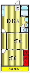 サンハイツ 2DKの間取図画像