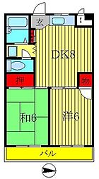 パレスロイヤル 2DKの間取図画像