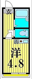 エスポワール北綾瀬 ワンルームの間取図画像