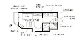 Petitgrandeロワール 1Kの間取図画像