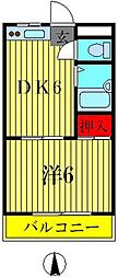 丸武コーポ 1DKの間取図画像