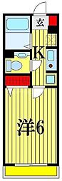 カーサエスペランサ 1Kの間取図画像