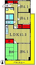 NTハイム三郷 4LDKの間取図画像
