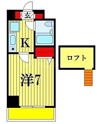 日神パレステージ亀有 1Kの間取図画像