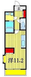 ピサンリ ワンルームの間取図画像