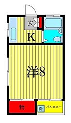 村上ビルユウ・ハイム 1Kの間取図画像