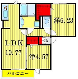 アンジェリカ 2LDKの間取図画像