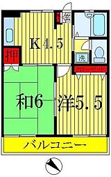ハイネス毬藻 2Kの間取図画像