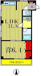 プライムハイツ 1LDKの間取図画像