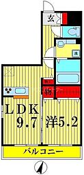 リヴェール 1LDKの間取図画像