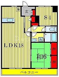 戸ケ崎リバータウン 1LDKの間取図画像