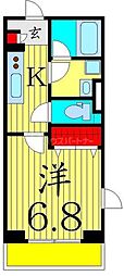 SKYGRANDEAOTO 1Kの間取図画像