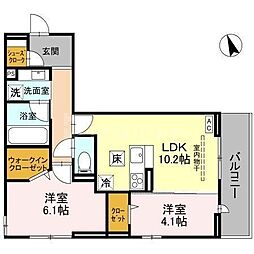 エスペランサ 2LDKの間取図画像