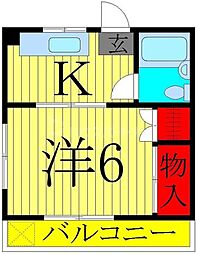 パークマンション 1Kの間取図画像