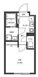 Lotso亀有 1Kの間取図画像