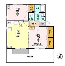 コーポ栄3 2LDKの間取図画像