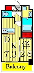 ドゥーエ青砥 1DKの間取図画像