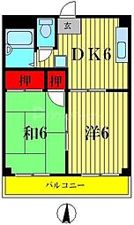 メゾン・ドゥアリス 2DKの間取図画像
