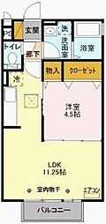グランジュテ 1LDKの間取図画像