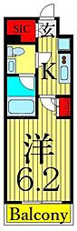 ALTERNAお花茶屋 1Kの間取図画像