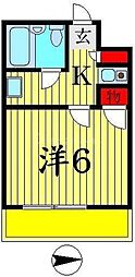 本田ビル 1Kの間取図画像