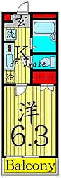 ソラーナ堀切 1Kの間取図画像