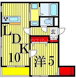 メゾン梅田 1LDKの間取図画像