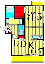 スプリーム 1LDKの間取図画像