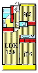 シュベリュール 2LDKの間取図画像