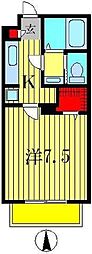 ラ・シーム 1Kの間取図画像