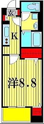 リュー・セレノ 1Kの間取図画像