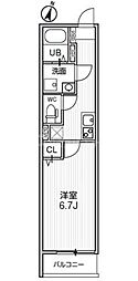 Ts Cuore柴又II 1Kの間取図画像