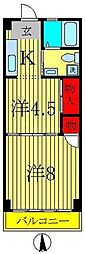 ハピネス亀有 2Kの間取図画像
