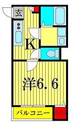riviere亀有 1Kの間取図画像