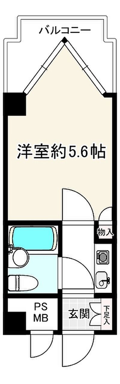 ライオンズマンション京都三条第2(1K) 1階の間取り