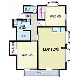ウイングライフA 2LDKの間取図画像