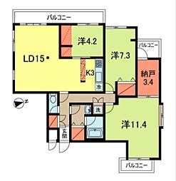 スターロワイヤル阿佐谷 3階3SLDKの間取り