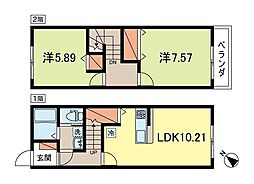 サットンプレイス・マローネ 2LDKの間取図画像