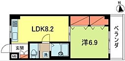 秀真コーポ 1LDKの間取図画像