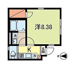 エーデルハイム 1Kの間取図画像