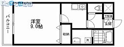 ヴィラキーファー 1Kの間取図画像