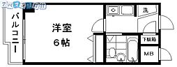 ベルトピア上所 4階1Kの間取り