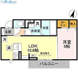 CLASSEUM幸西III 107 1階1LDKの間取り