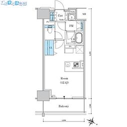 ロイヤルパークスER万代 ワンルームの間取図画像
