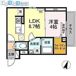 ベル・スラージュ 1LDKの間取図画像