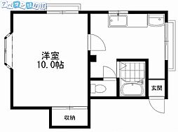 ルーラ浜浦 1Kの間取図画像