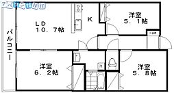パークハイツ万代 3LDKの間取図画像