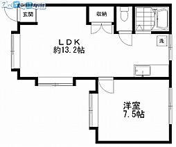 ワン・アップ 1LDKの間取図画像